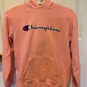 pink champion hoodie